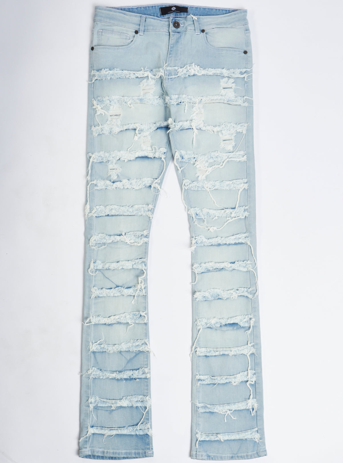 Focus Ripped Stacked Jeans - Light Wash - 3364C