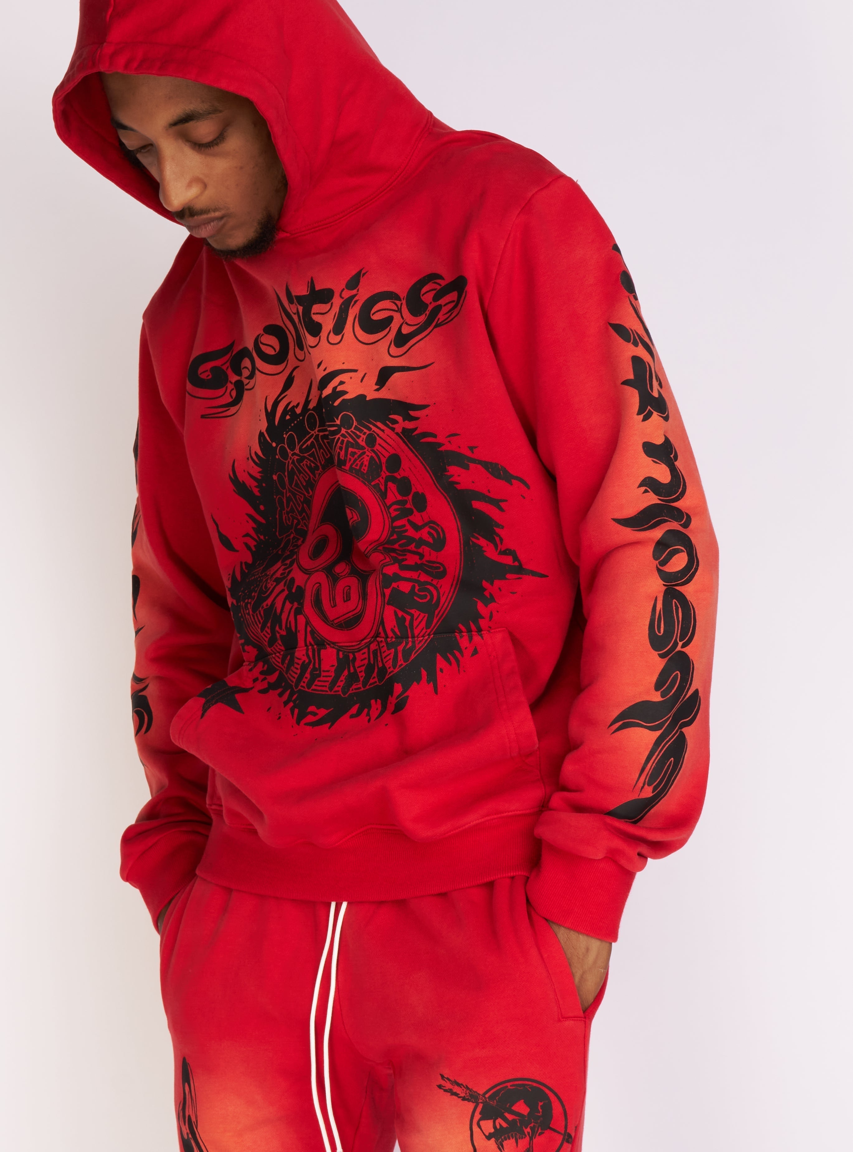 Politics Hoodie - Dennis - Red Wash - 722