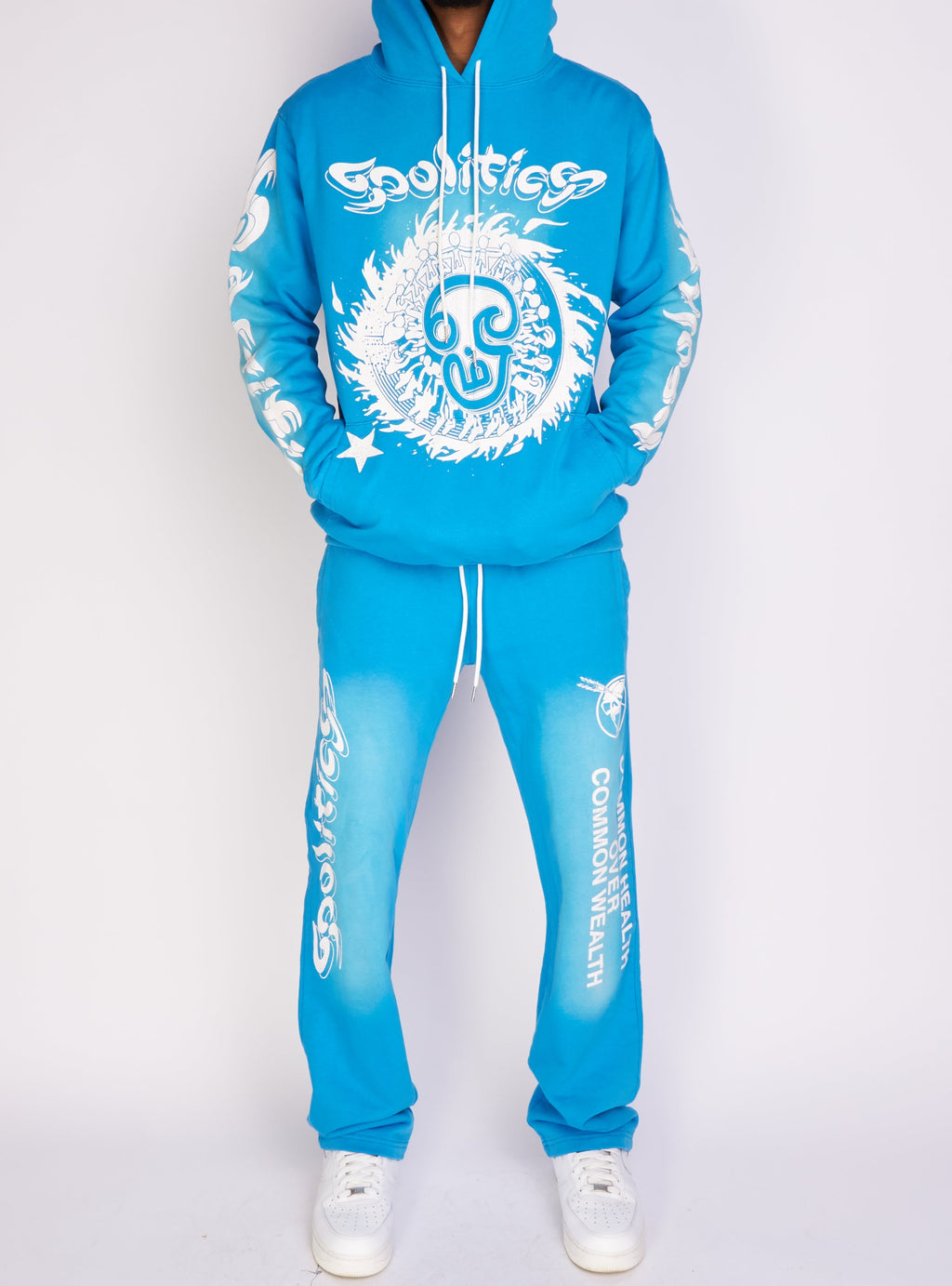 Politics Hoodie - Dennis - Blue Wash - 721