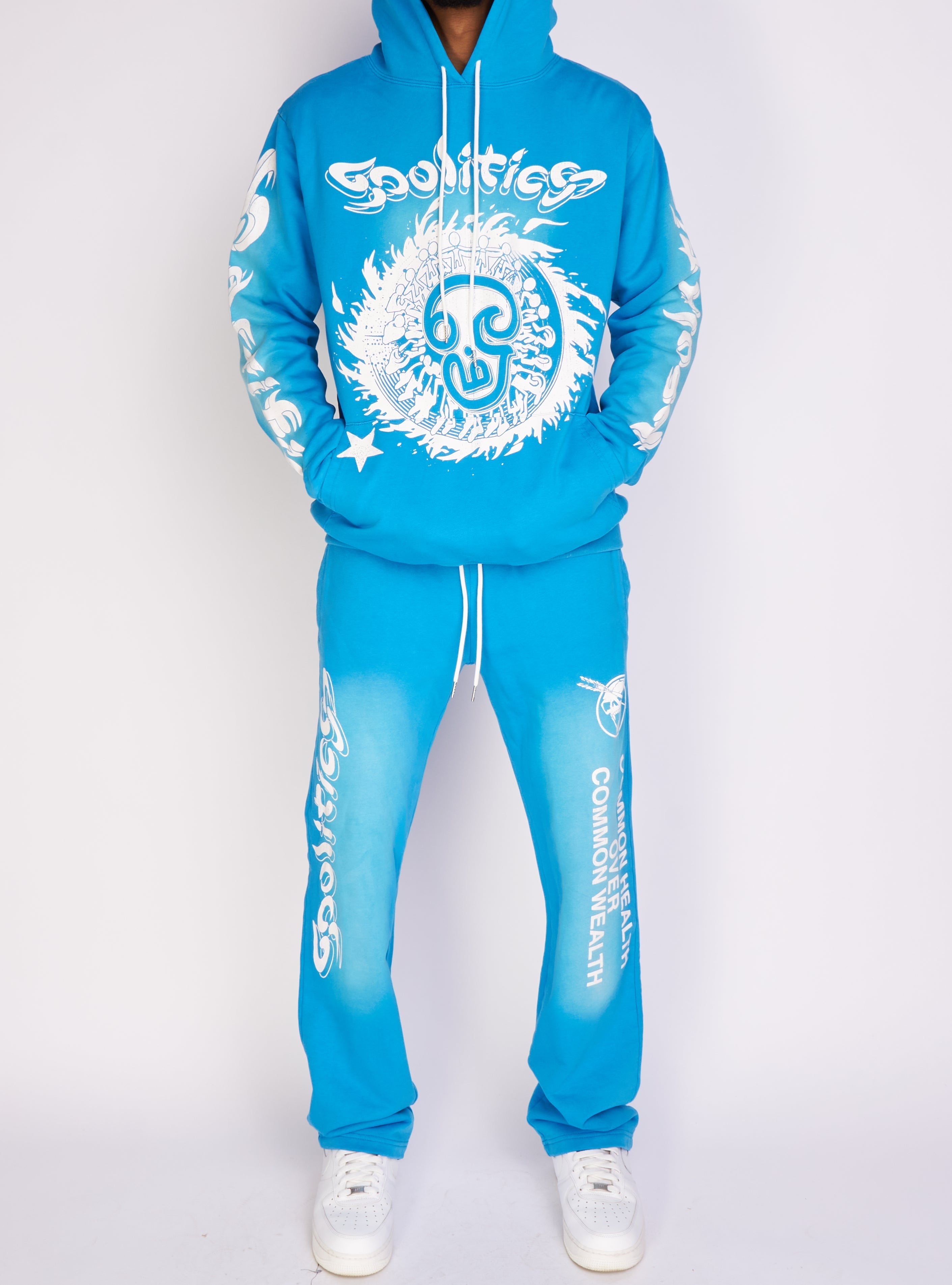 Politics Hoodie - Dennis - Blue Wash - 721