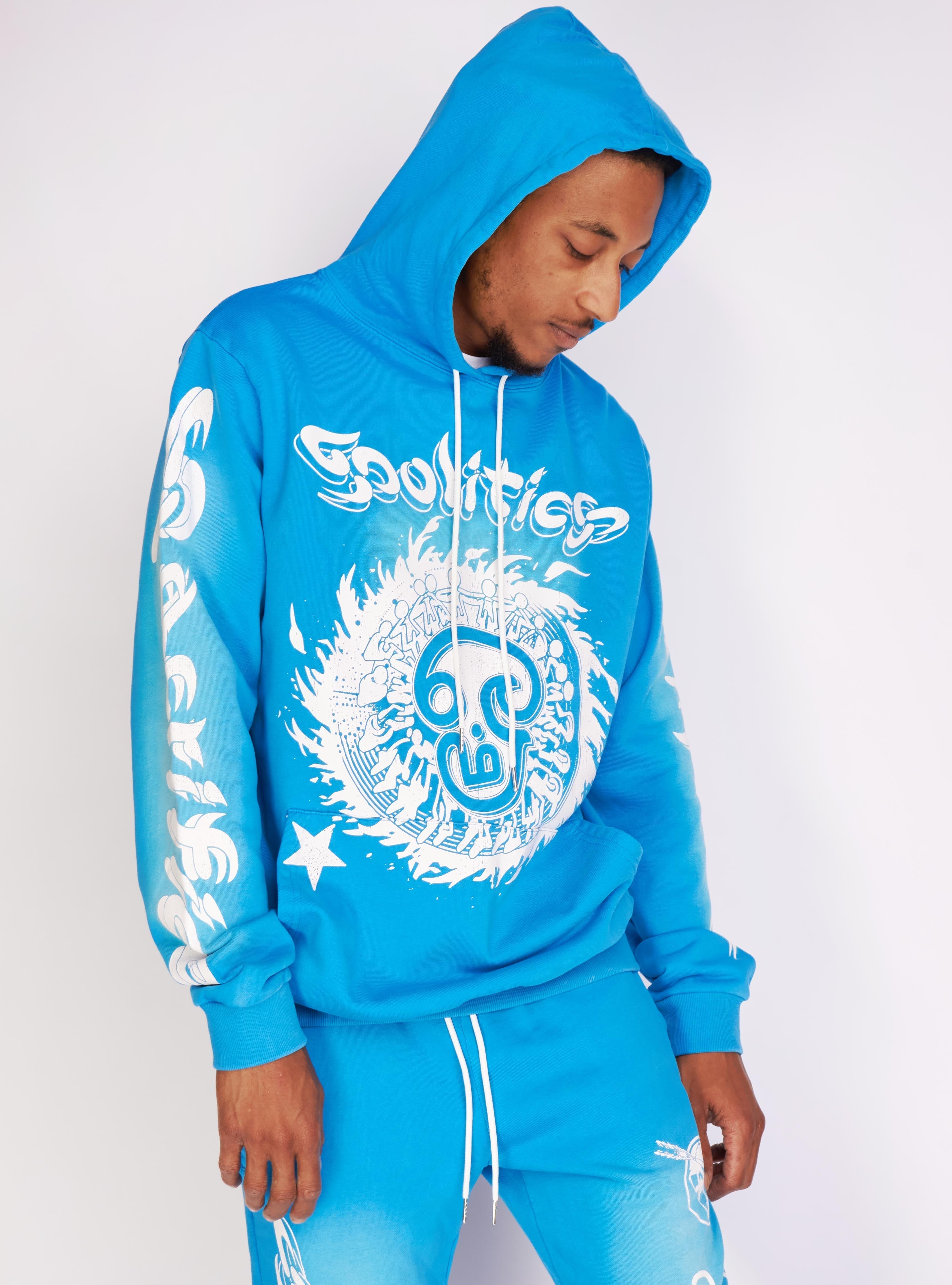 Politics Hoodie - Dennis - Blue Wash - 721