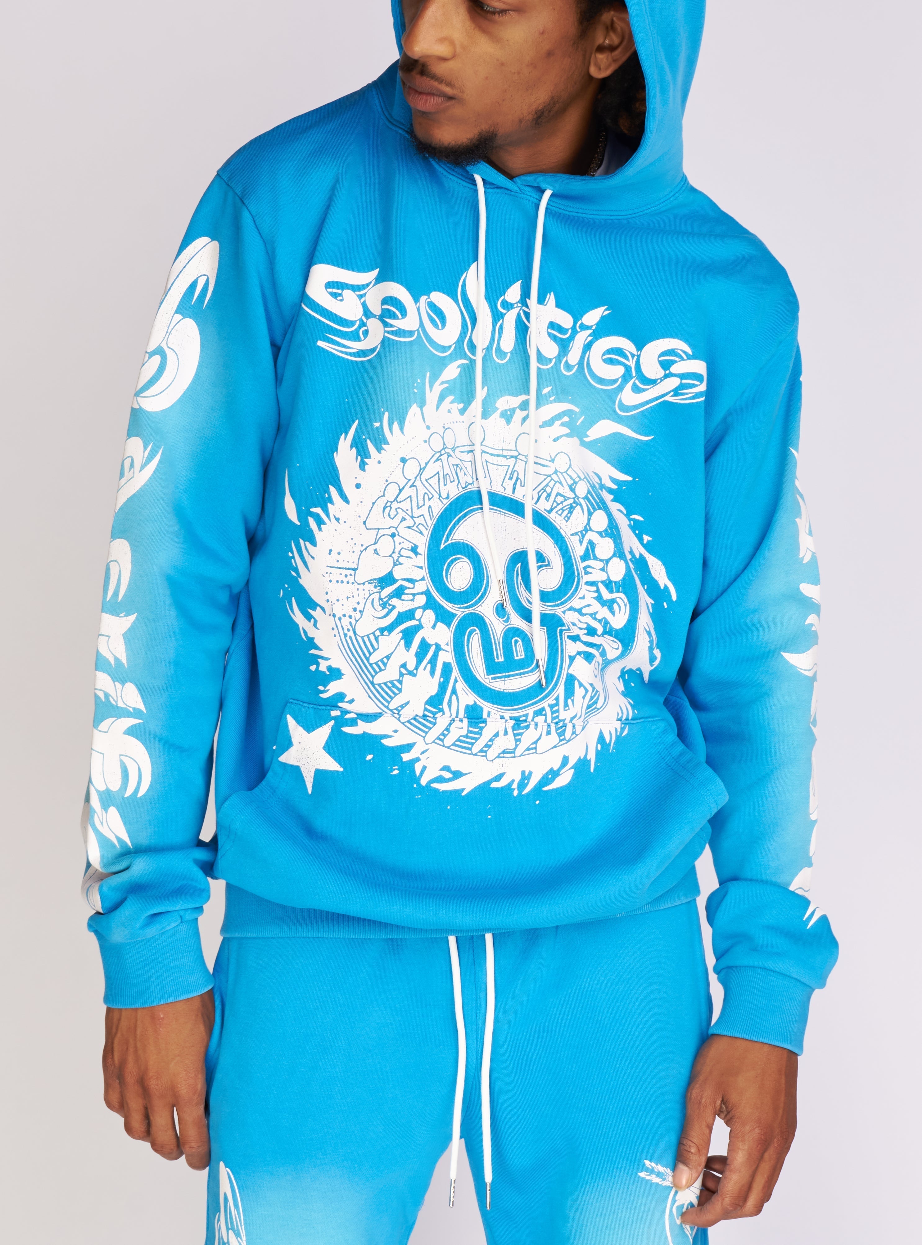 Politics Hoodie - Dennis - Blue Wash - 721