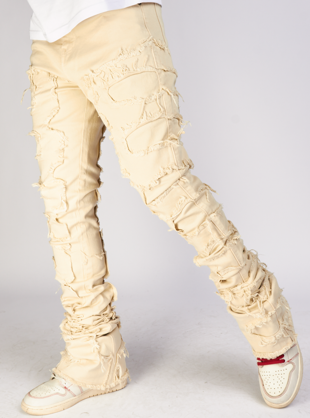 Focus Jeans - Distressed Super Stacked - Beige - 3445C