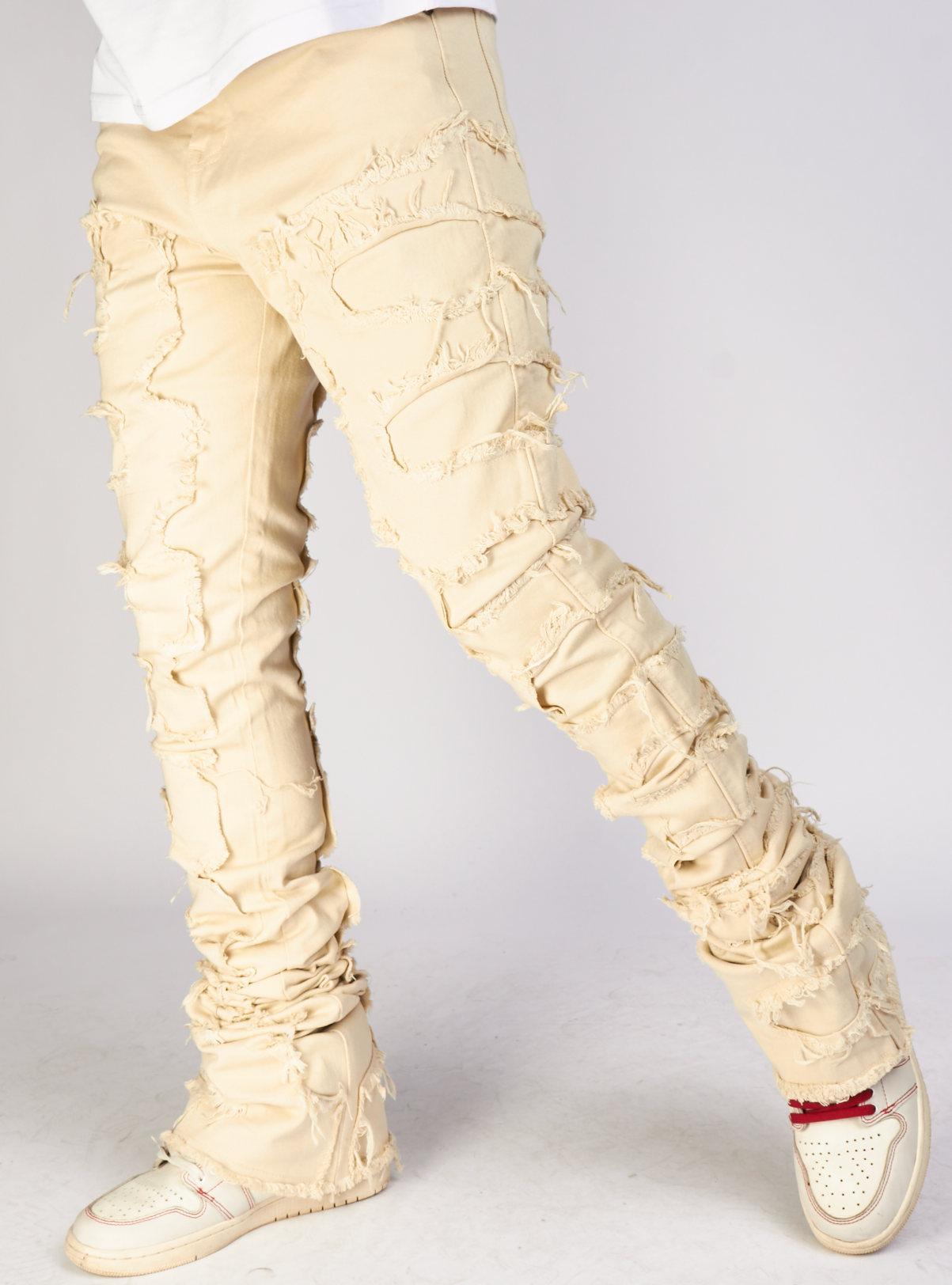 Focus Jeans - Distressed Super Stacked - Beige - 3445C