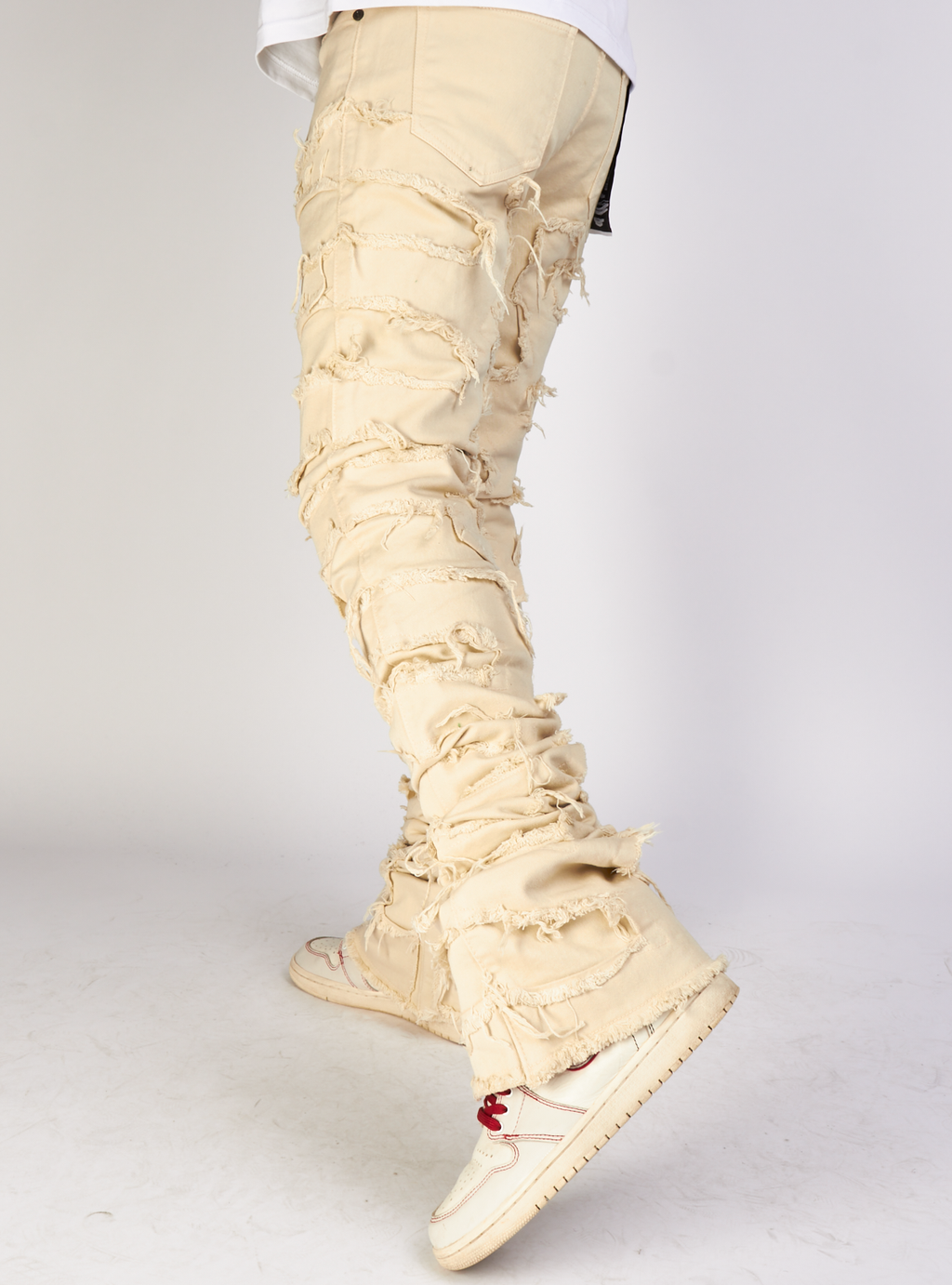 Focus Jeans - Distressed Super Stacked - Beige - 3445C