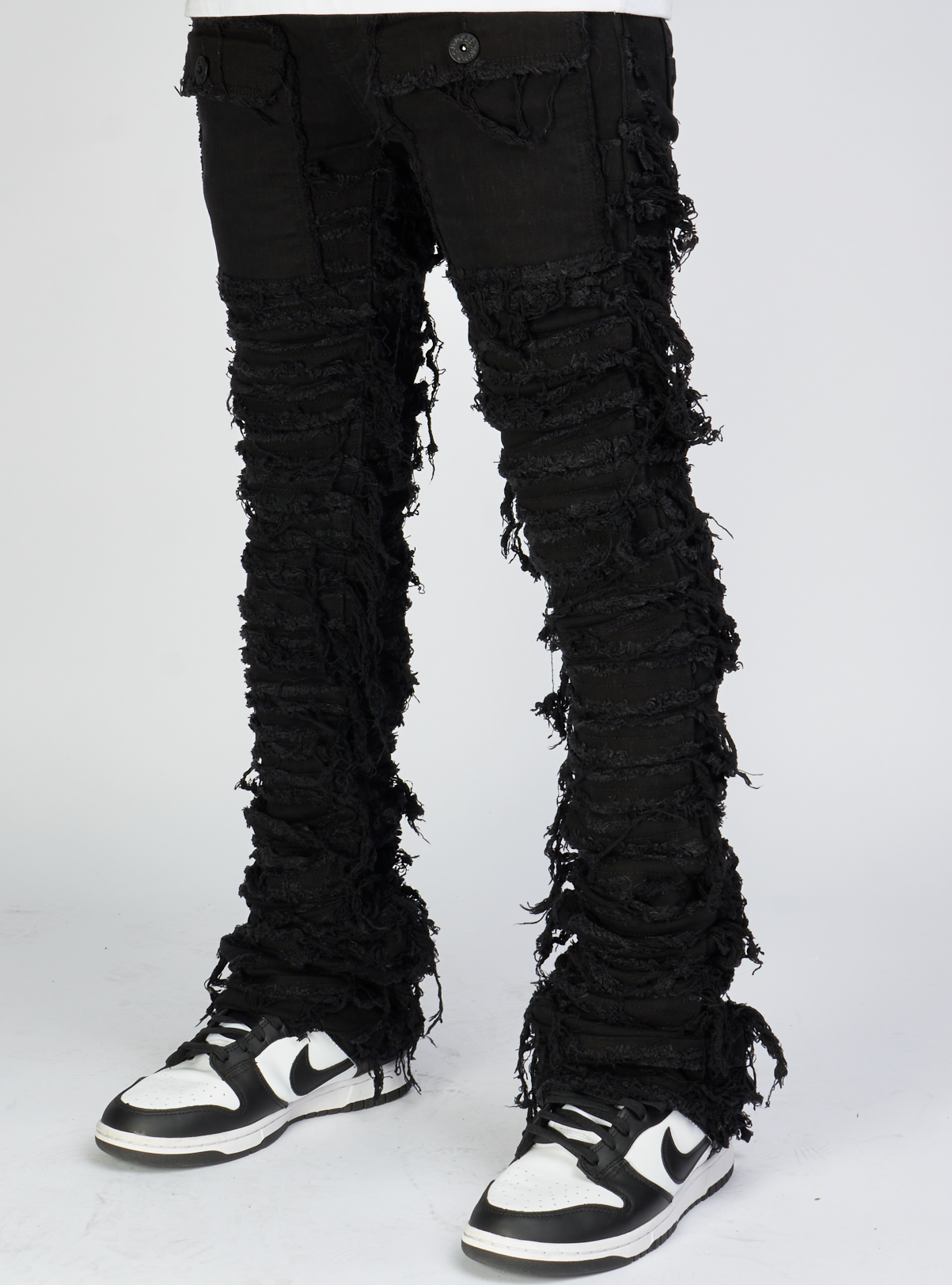 Majestik Jeans - Nirvana Rip & Frayed Stacked - Black - DL2260