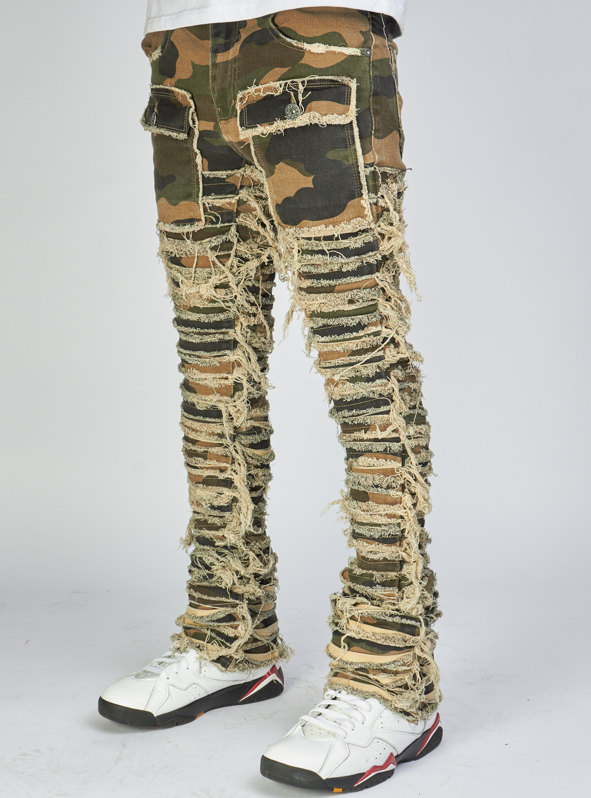 Majestik Jeans - Nirvana Rip & Frayed Stacked - Wood Camo - DL2260
