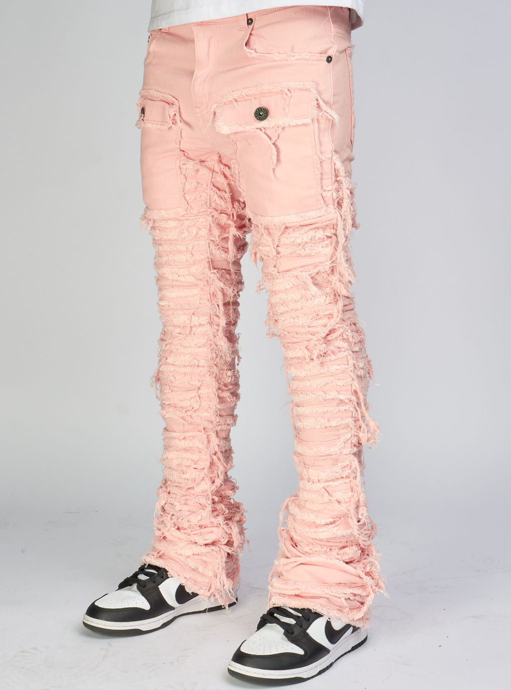 Majestik Jeans - Nirvana Rip & Frayed Stacked - Light Pink - DL2260