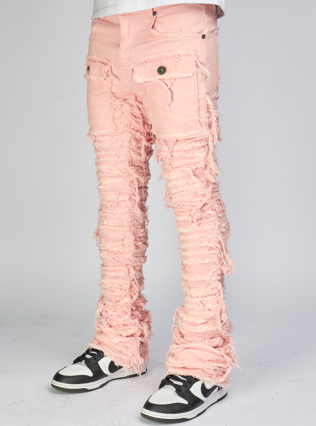 Majestik Jeans - Nirvana Rip & Frayed Stacked - Light Pink - DL2260