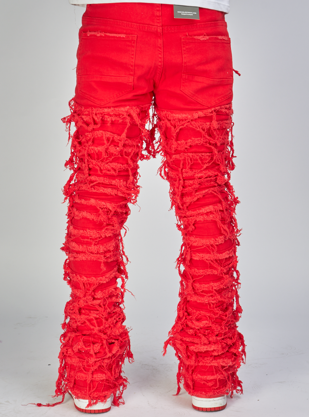 Majestik Jeans - Nirvana Rip & Frayed Stacked - Red - DL2260