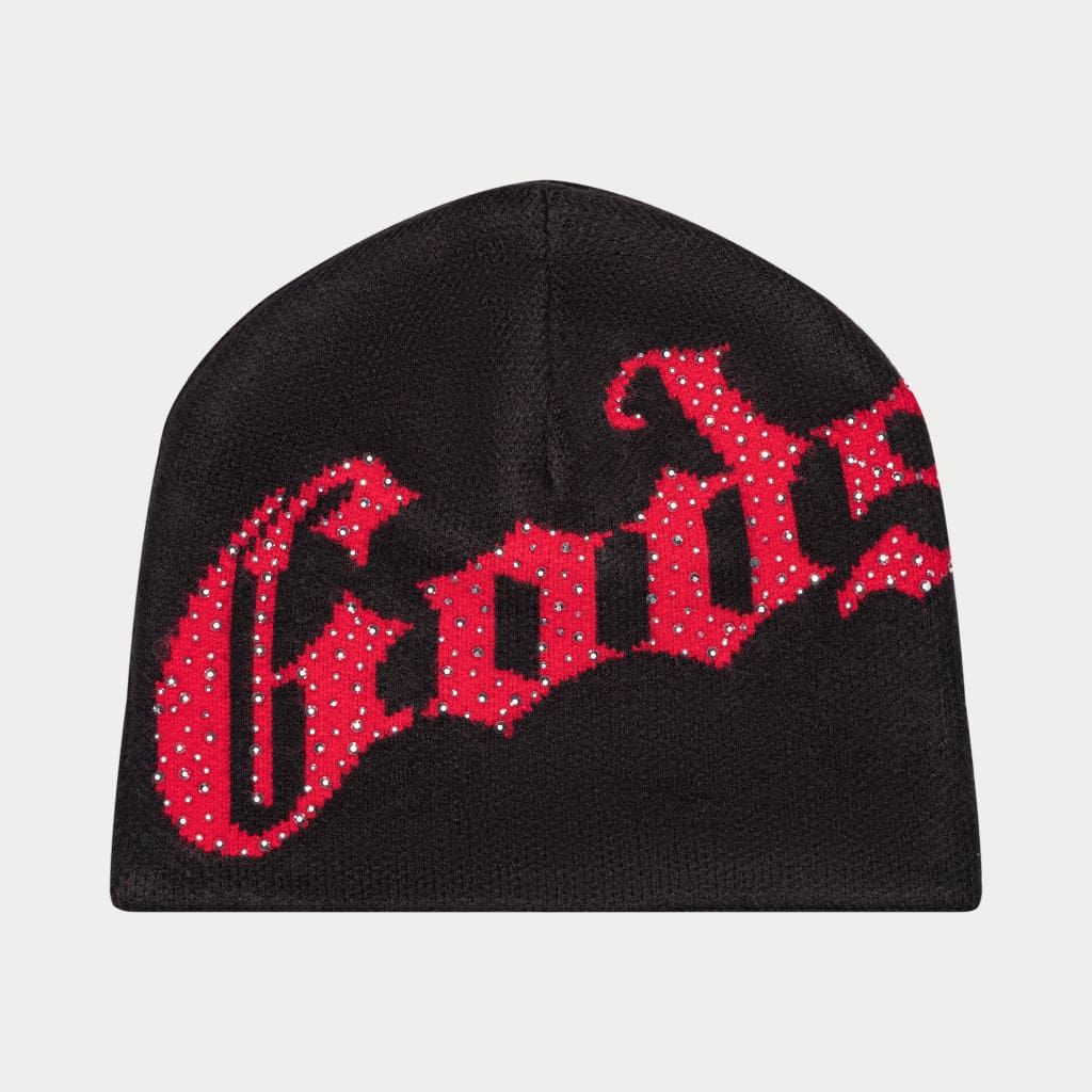 Godspeed Beanie - OG Logo Studded - Black And Red