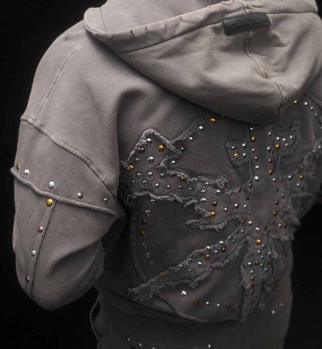 Hudson Sweatsuit - Studded Fleece - Grey - 585