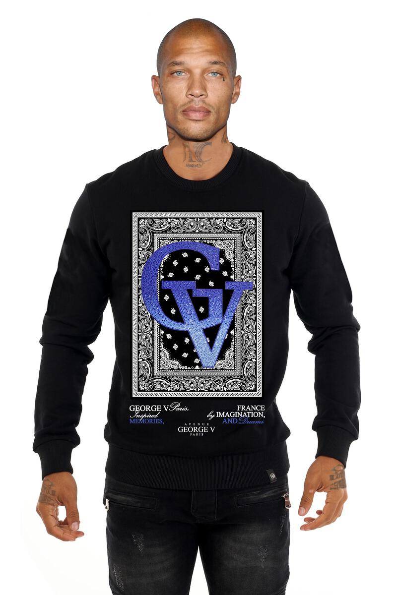 George V Sweatshirt - Bandana Frame With Gradient Logo - Black - GV2606