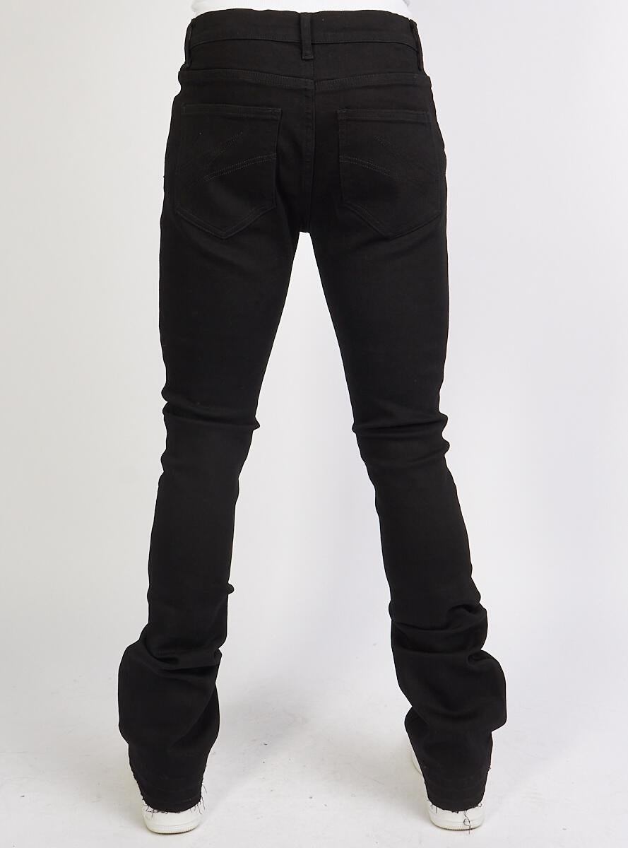Politics Flare Stacked Jeans - Barlow - Jet Black - 510