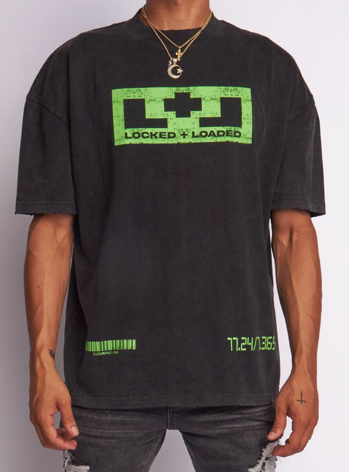 LNL T-Shirt - Beckman - Oversized - Black And Neon - 103