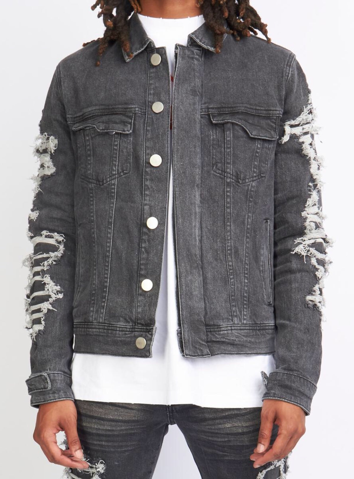 LNL Denim Jacket - Beckman - Ultra Distressed - Black Wash - 533