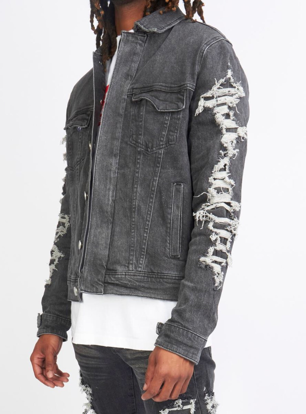 LNL Denim Jacket - Beckman - Ultra Distressed - Black Wash - 533