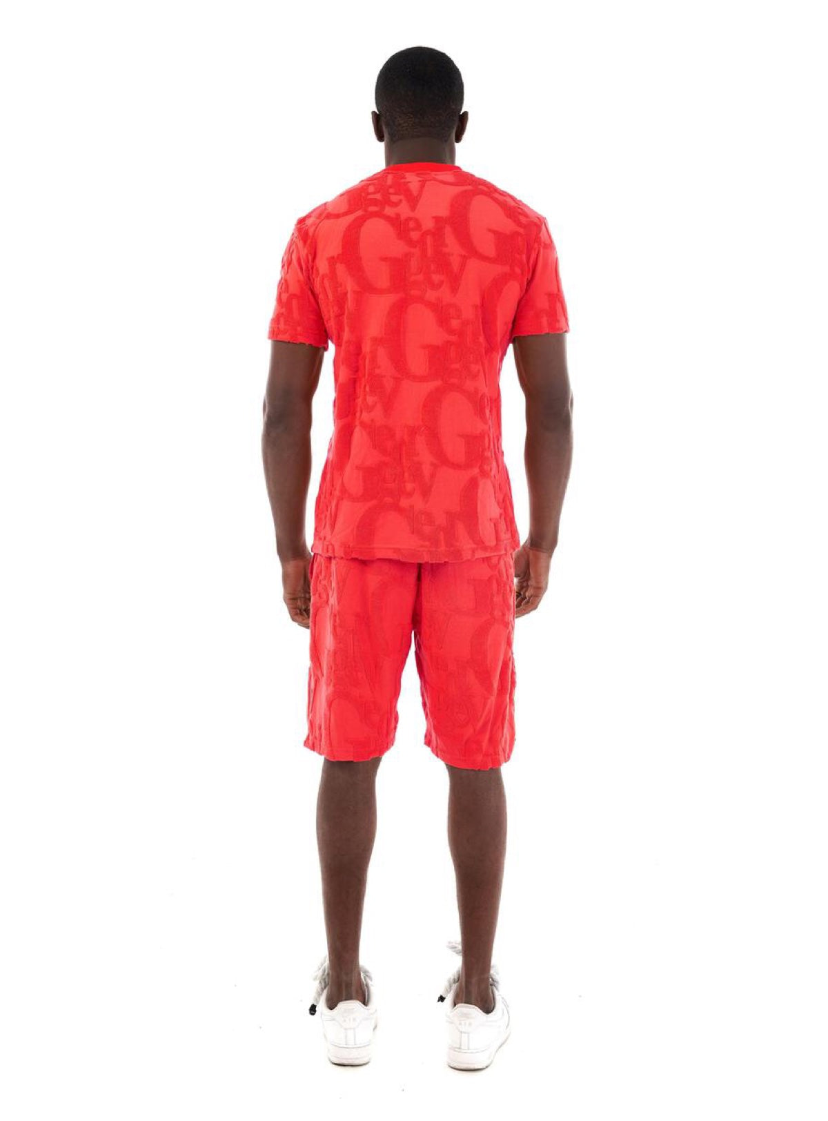 George V Short Set - GV Big Letters All Over - Red - GV3005