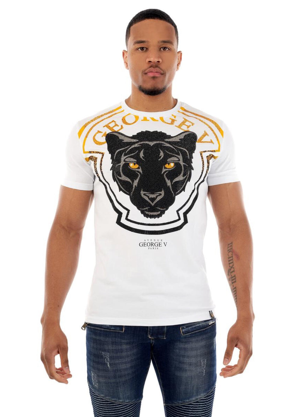 George V T-Shirt - Black Panther - White - GV2503