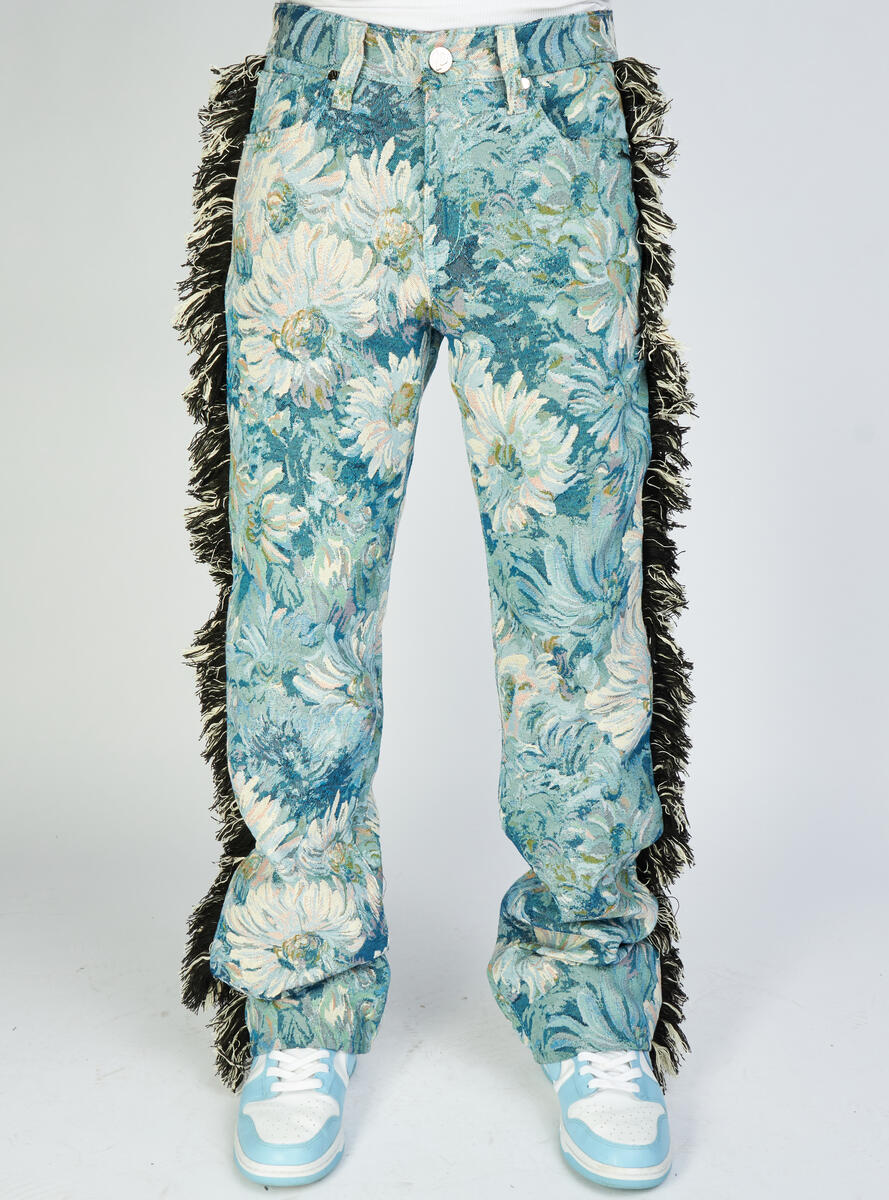 Politics Jeans - Woven Stacked With Frey - Blue Jacquard - Donovan 501