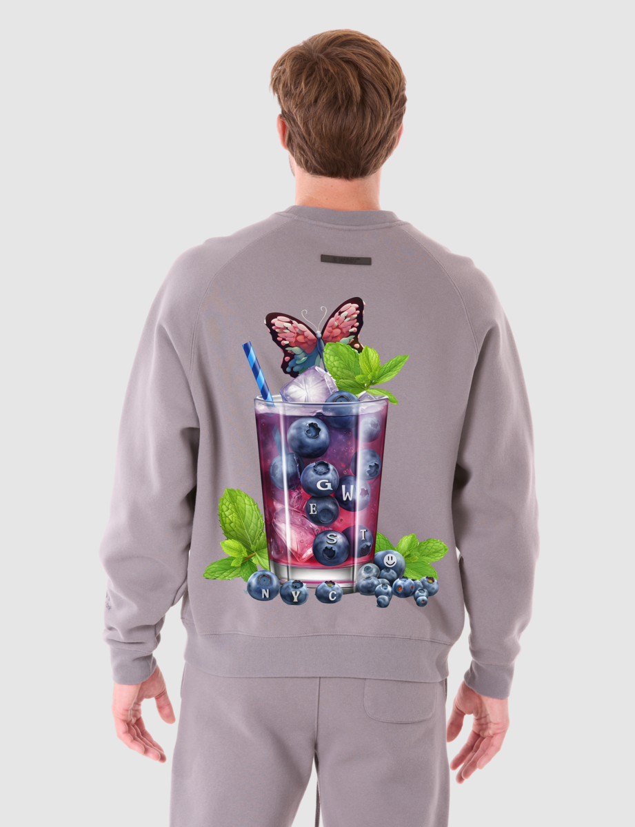 G West Sweatshirt - Blueberry Mojito - Charcoal Grey - GWPLCRW5013