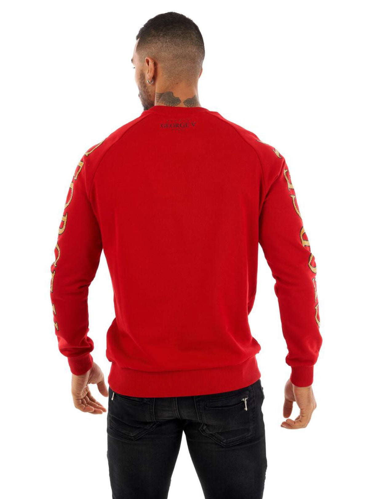 George V Sweatshirt - Branded Sleeves - Red - GV2404