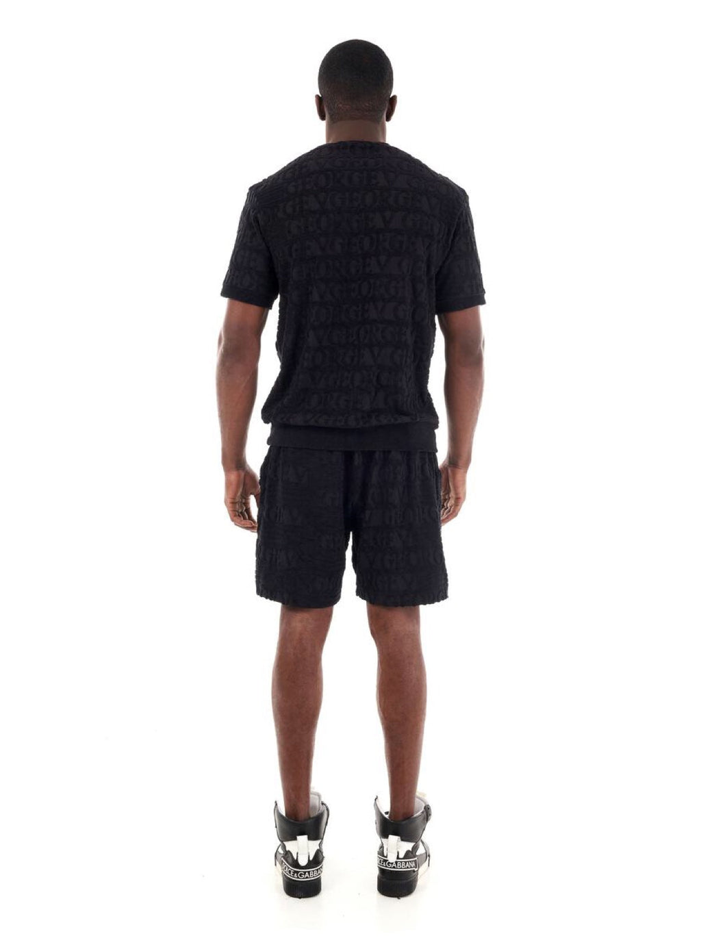 George V Short Set - Branded All Over - Black - GV3006