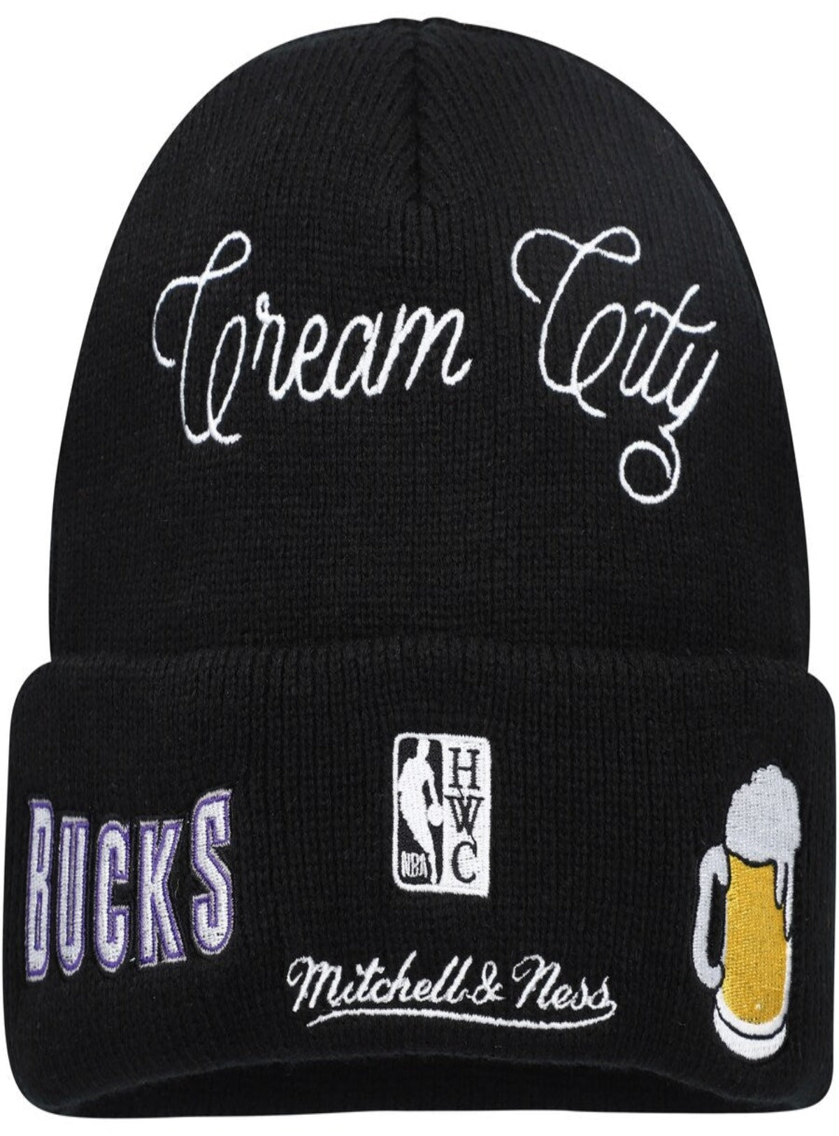Mitchell & Ness Hat - NBA Hyperlocal Knit Beanie - Bucks - Black - SH21011