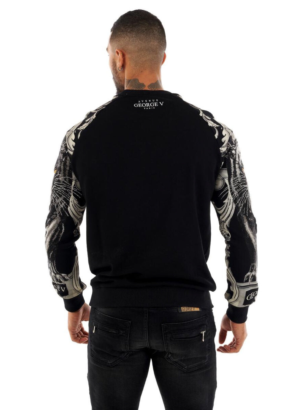 George V Sweatshirt - Panther Sleeves - Black - GV2412