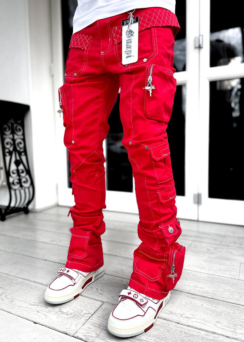Guapi Jeans - Contrast Cargo - Blood Red
