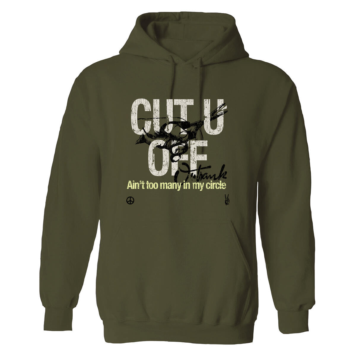 Outrank Hoodie - Cut U Off - Military Green - OR2709H