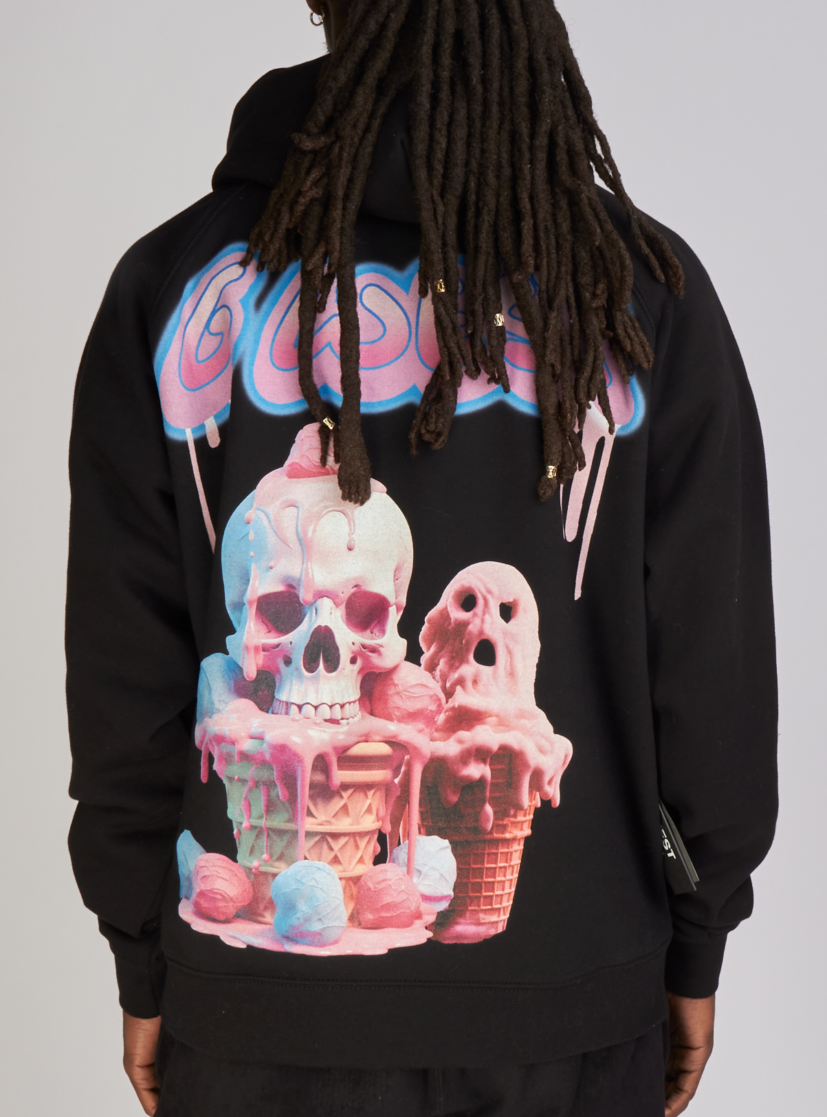 G West Hoodie - Icecream Skeleton - Black - GWHLHD7006
