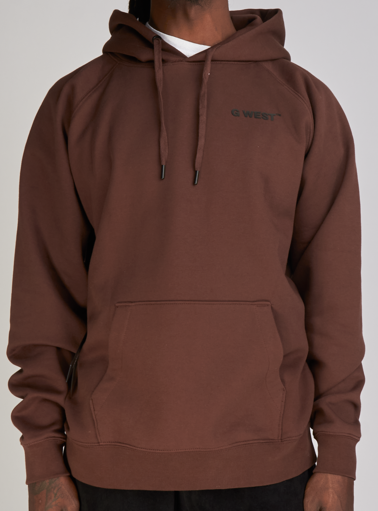 G West Hoodie - Heart On hand - Brown - GWHLHD7001
