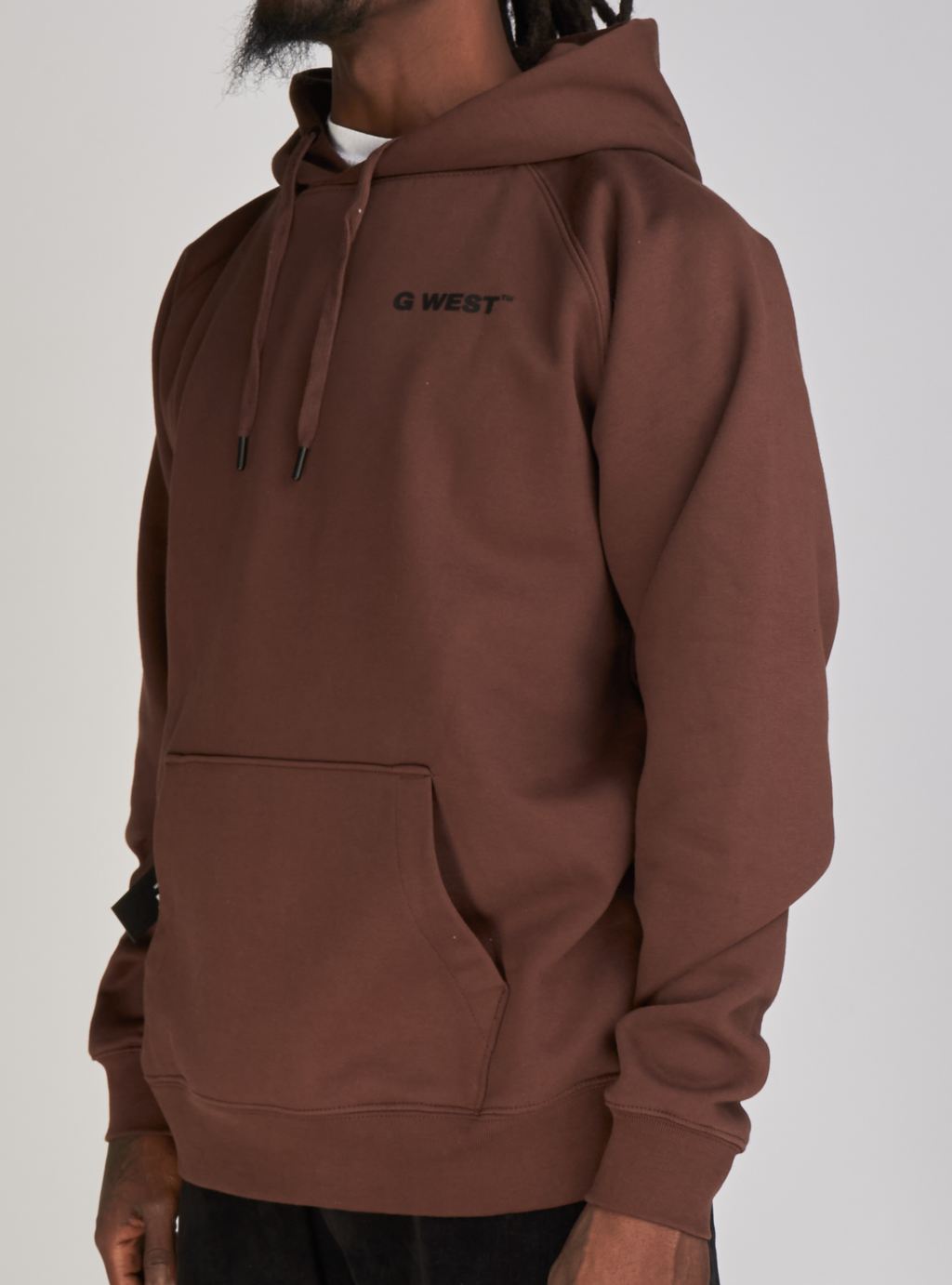 G West Hoodie - Heart On hand - Brown - GWHLHD7001
