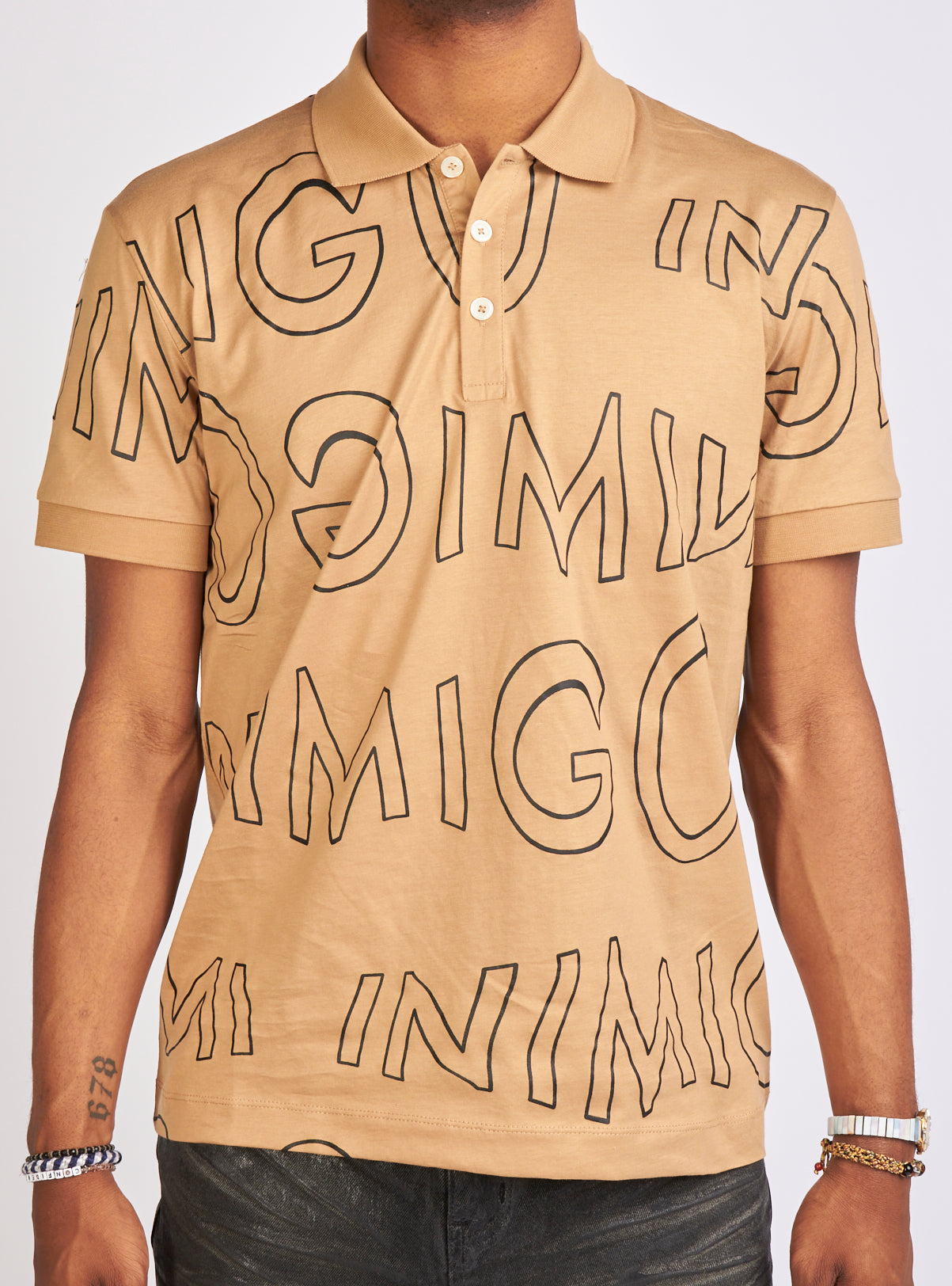 Inimigo Polo T-Shirt - Moving Letters - Warm Sand - IPL9219