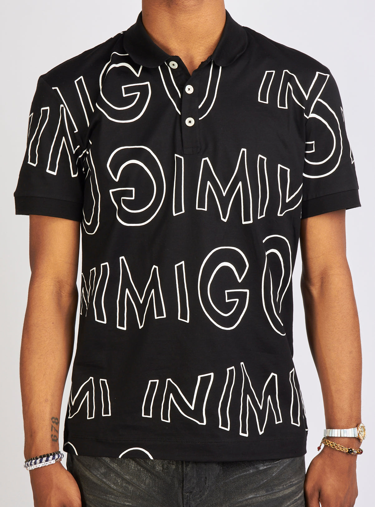 Inimigo Polo T-Shirt - Moving Letters - Dark Black - IPL9219