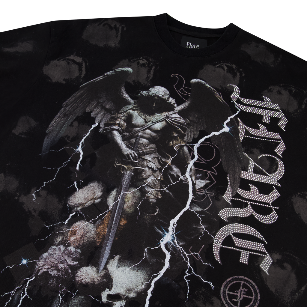 Flare T-Shirt - Devine Watcher - Black Splatter