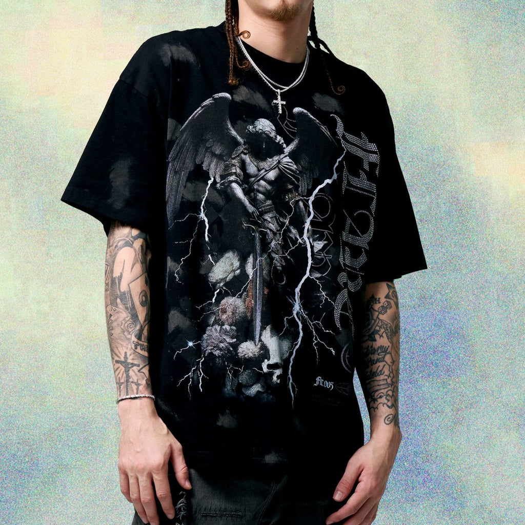 Flare T-Shirt - Devine Watcher - Black Splatter