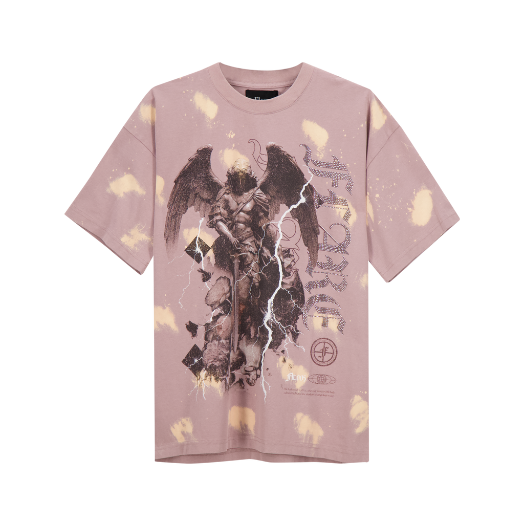 Flare T-Shirt - Devine Watcher - Dusty Pink Tie Dye