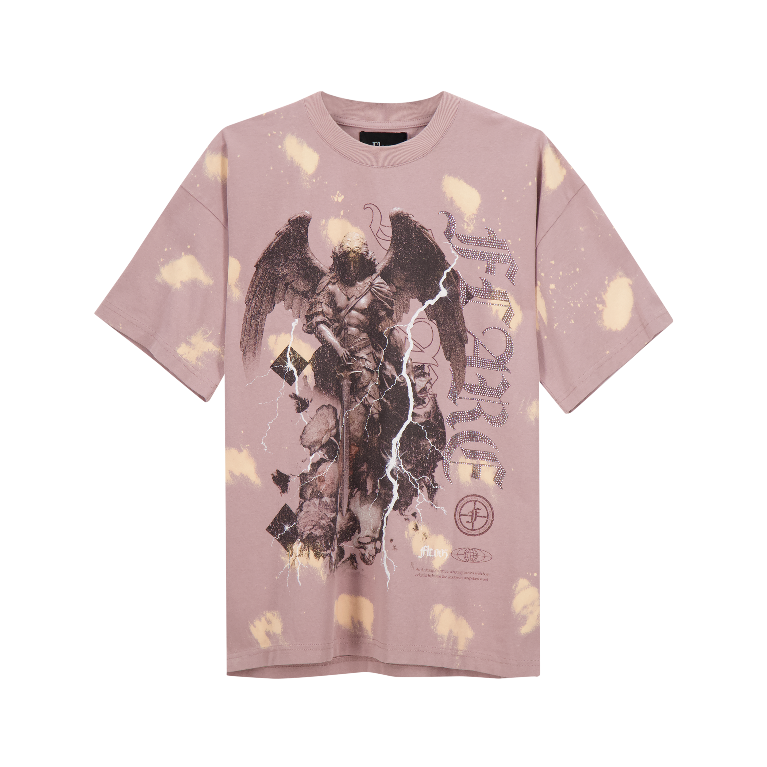 Flare T-Shirt - Devine Watcher - Dusty Pink Tie Dye