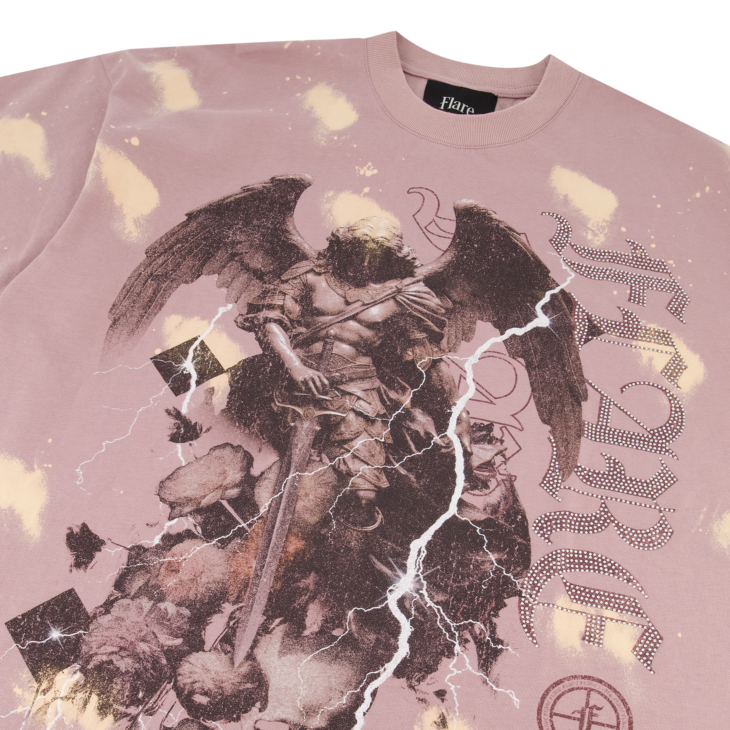 Flare T-Shirt - Devine Watcher - Dusty Pink Tie Dye