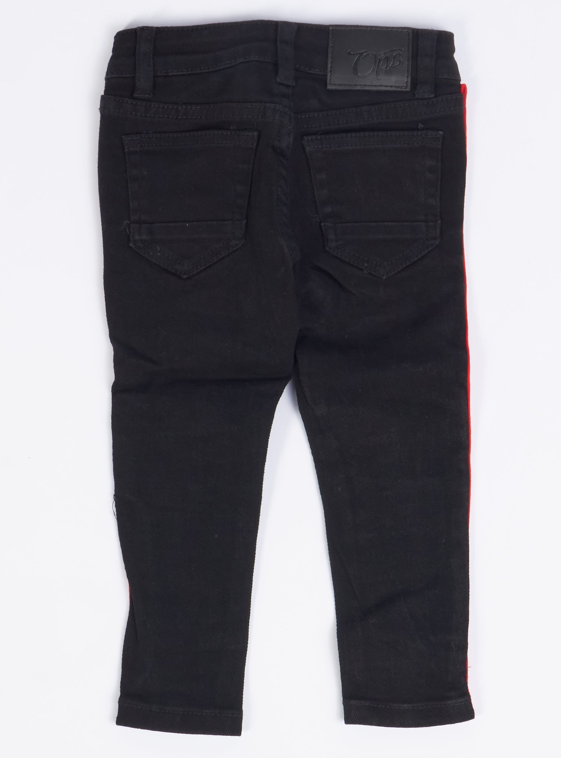 Ops Kids Jeans - Side Stripe - Black And Red - OPS1905K