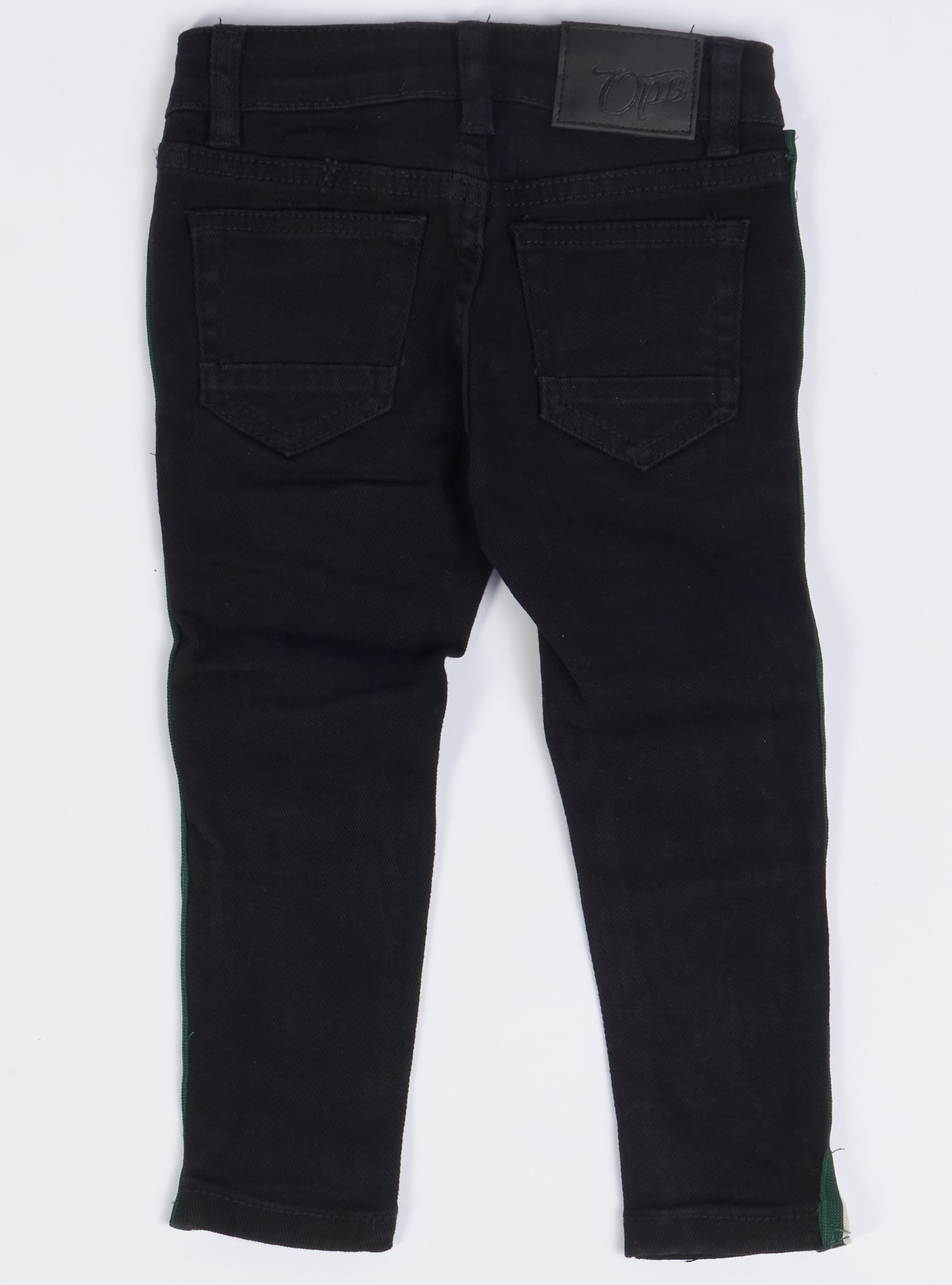 Ops Kids Jeans - Side Stripe - Black And Green - OPS1905K