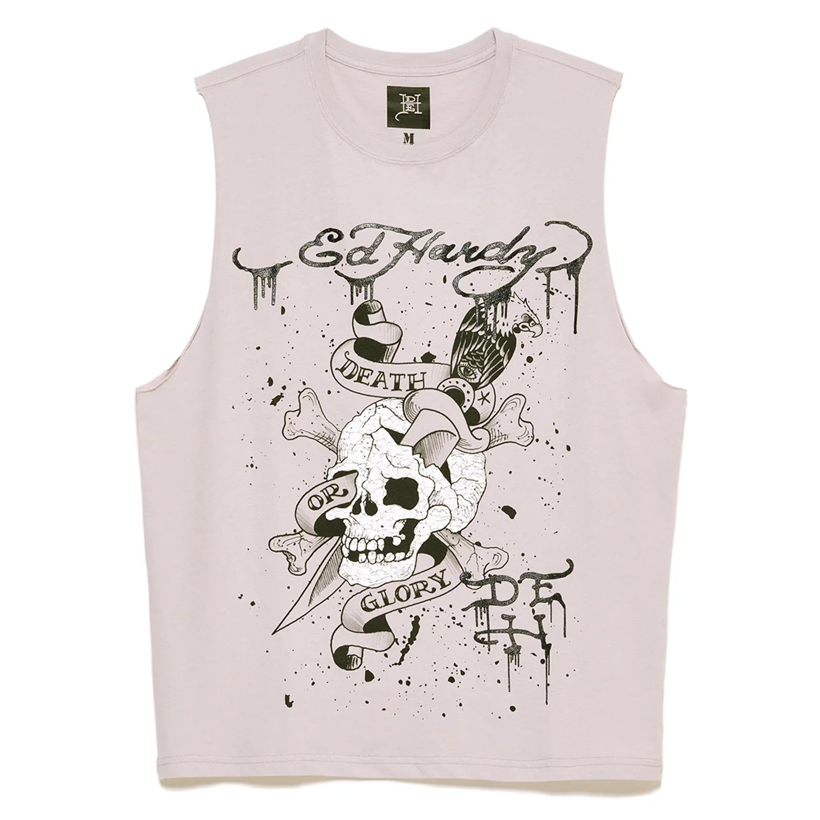 Ed Hardy Tank Top - Death or Glory Skull - Lilac - EHBAO1000-3