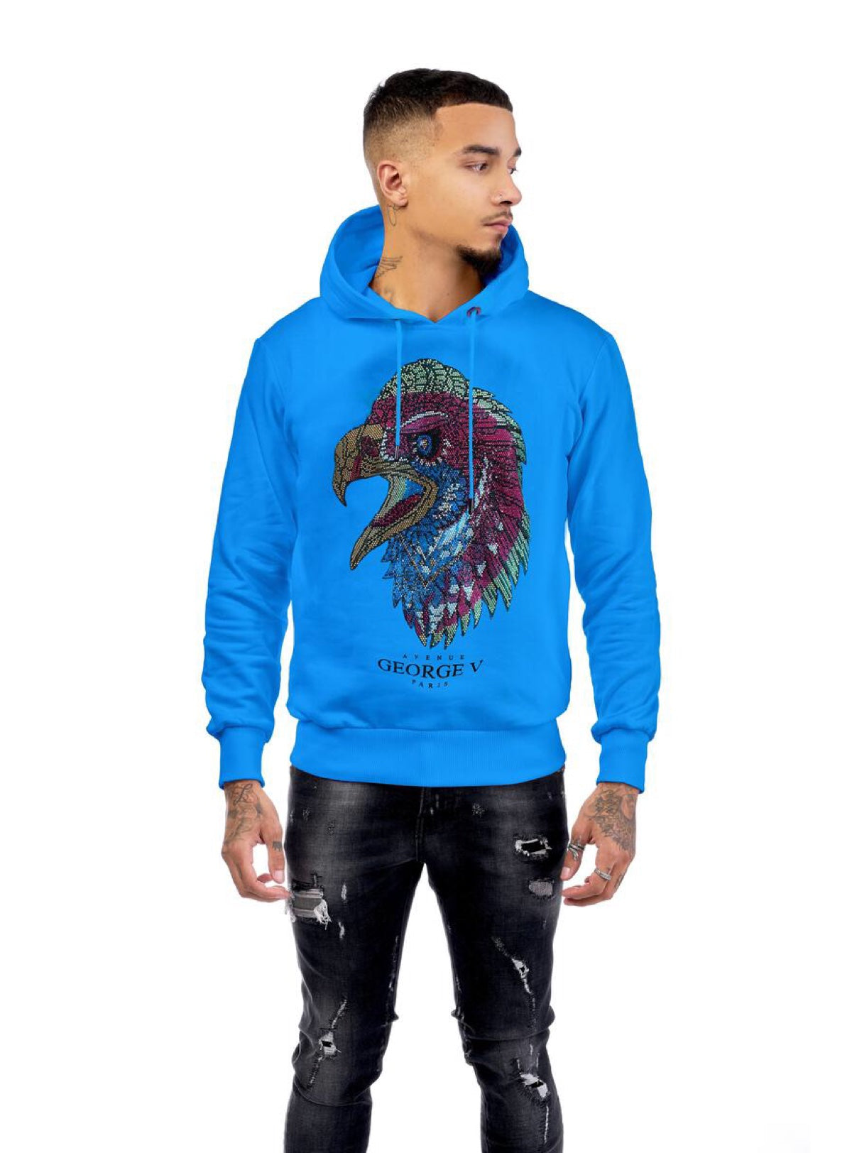 George V Hoodie - Eagle - Blue - GV2091