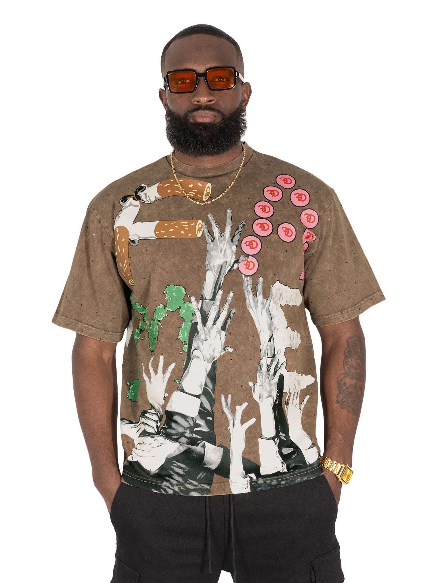 Makobi T-Shirt - F143 Price of FAME - Mocha