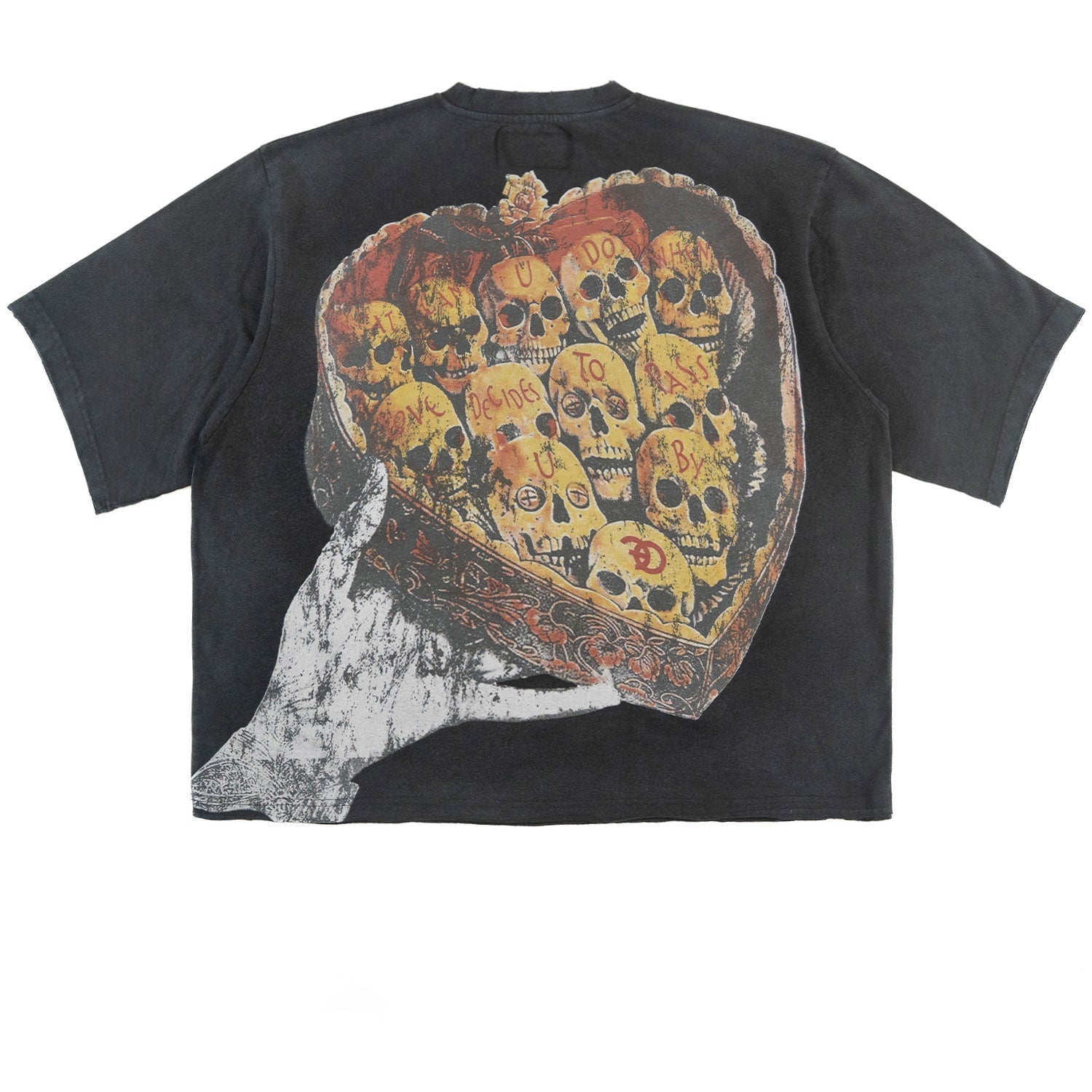 Makobi  T-Shirt - F182 Hopeless Romantic Cropped Tee - Black