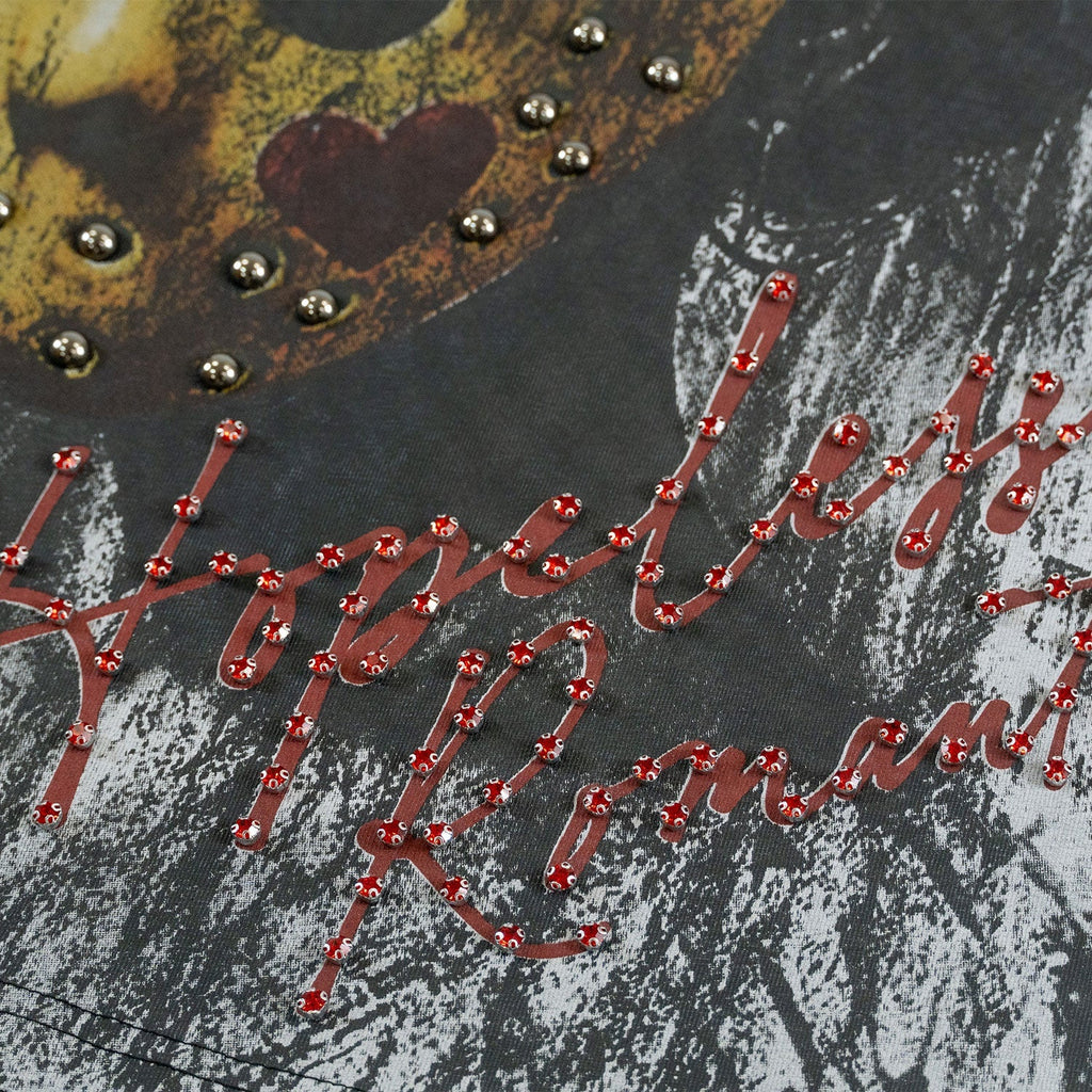 Makobi  T-Shirt - F182 Hopeless Romantic Cropped Tee - Black