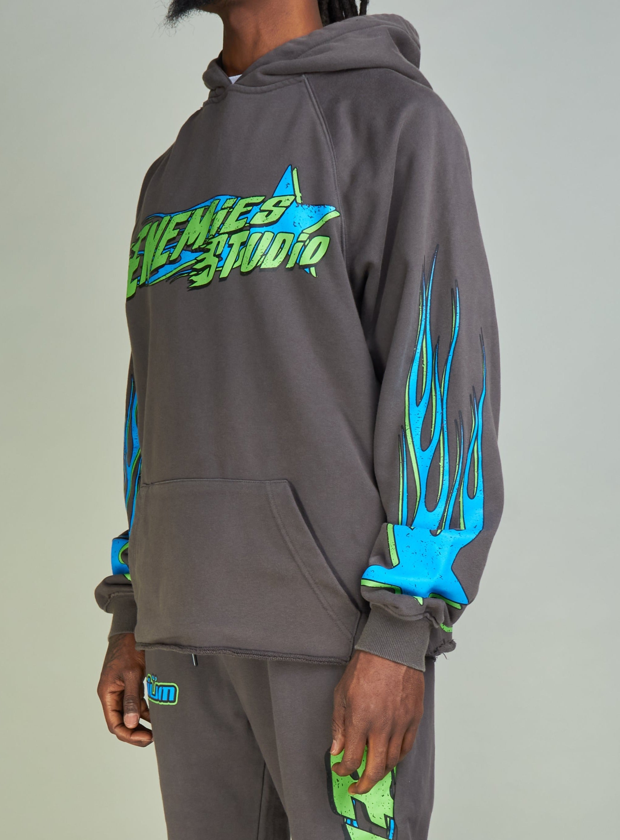 NME Hoodie - NME Studio - Grey And Blue