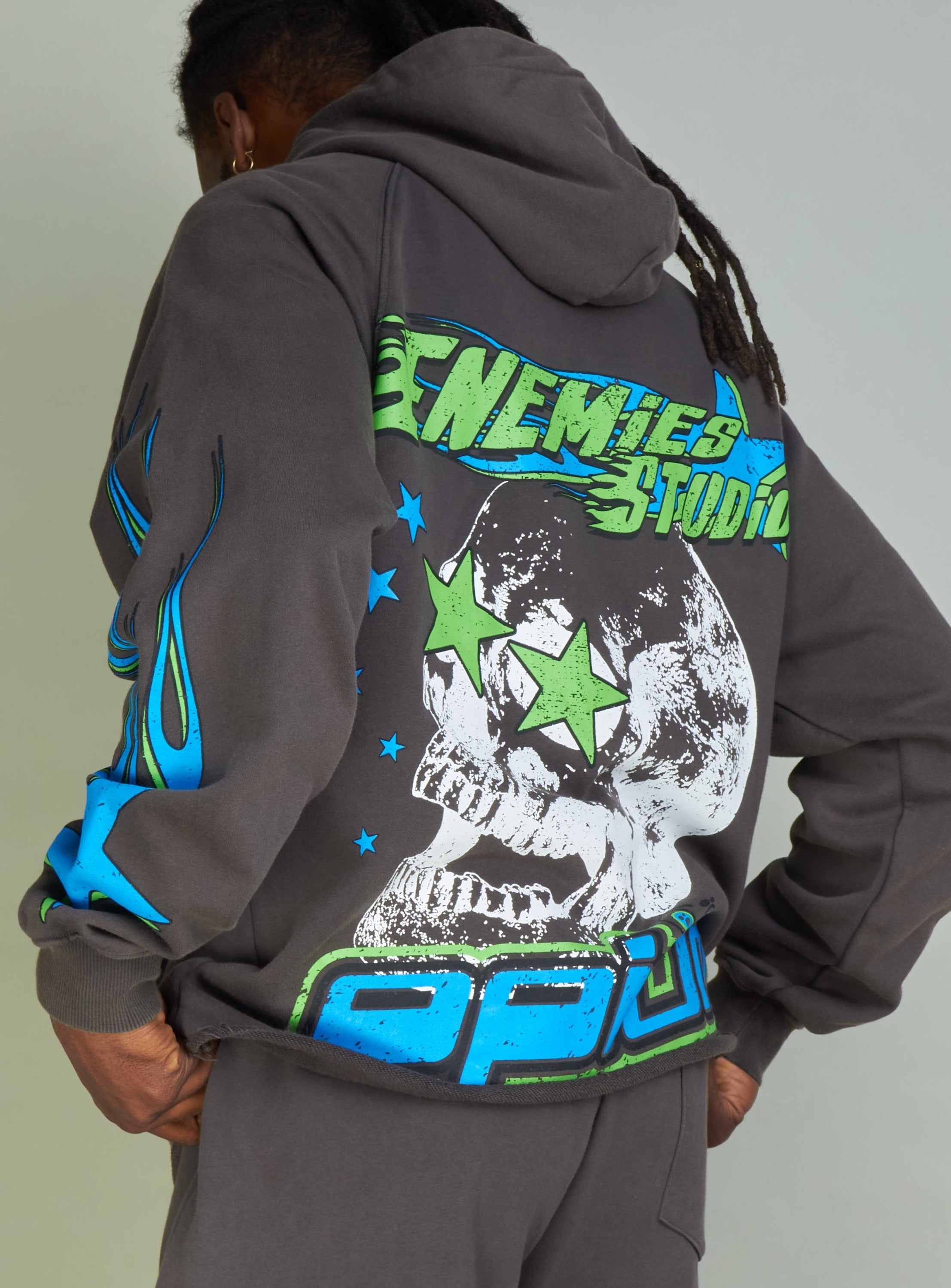 NME Hoodie - NME Studio - Grey And Blue